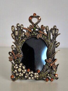 Two's Company Jeweled Dragonfly Picture Frame